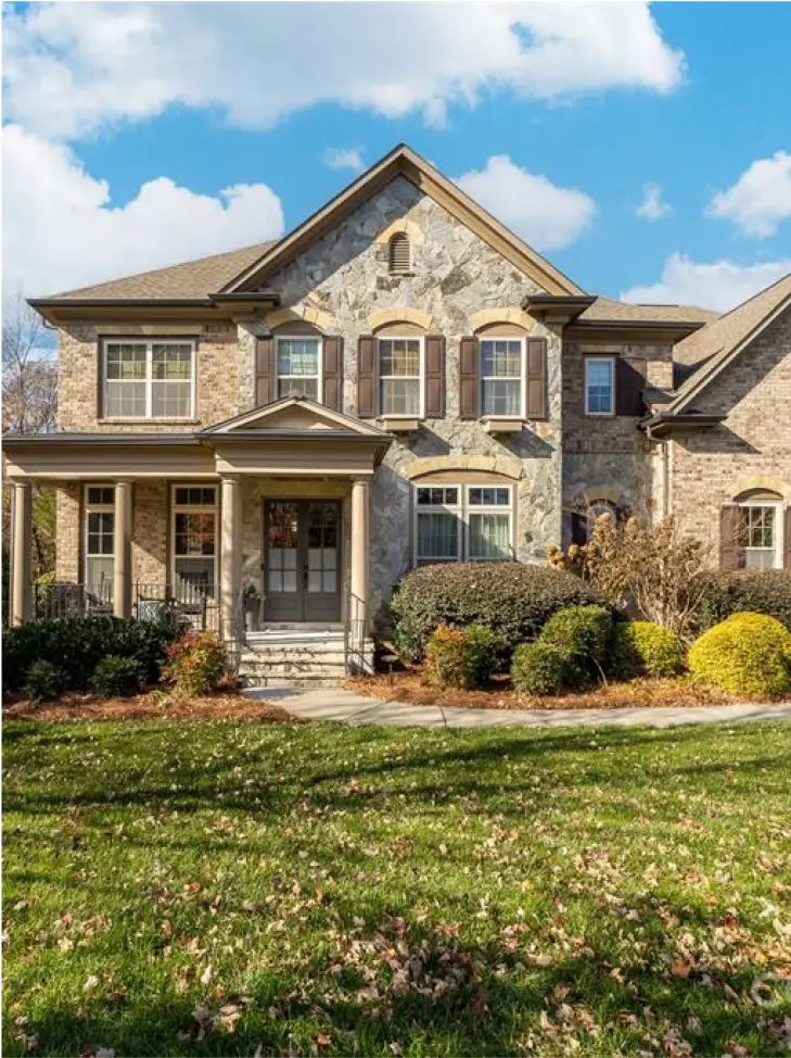 Luxury North Carolina stone home exterior